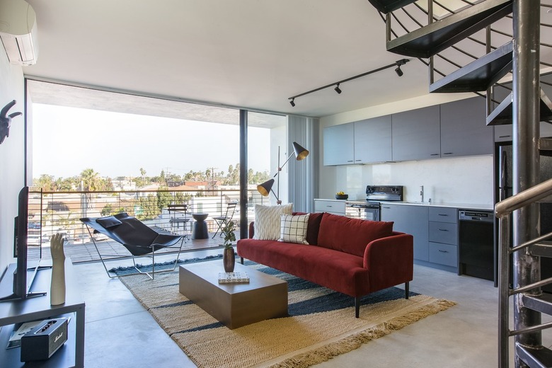 Contemporary loft space with modern kitchen